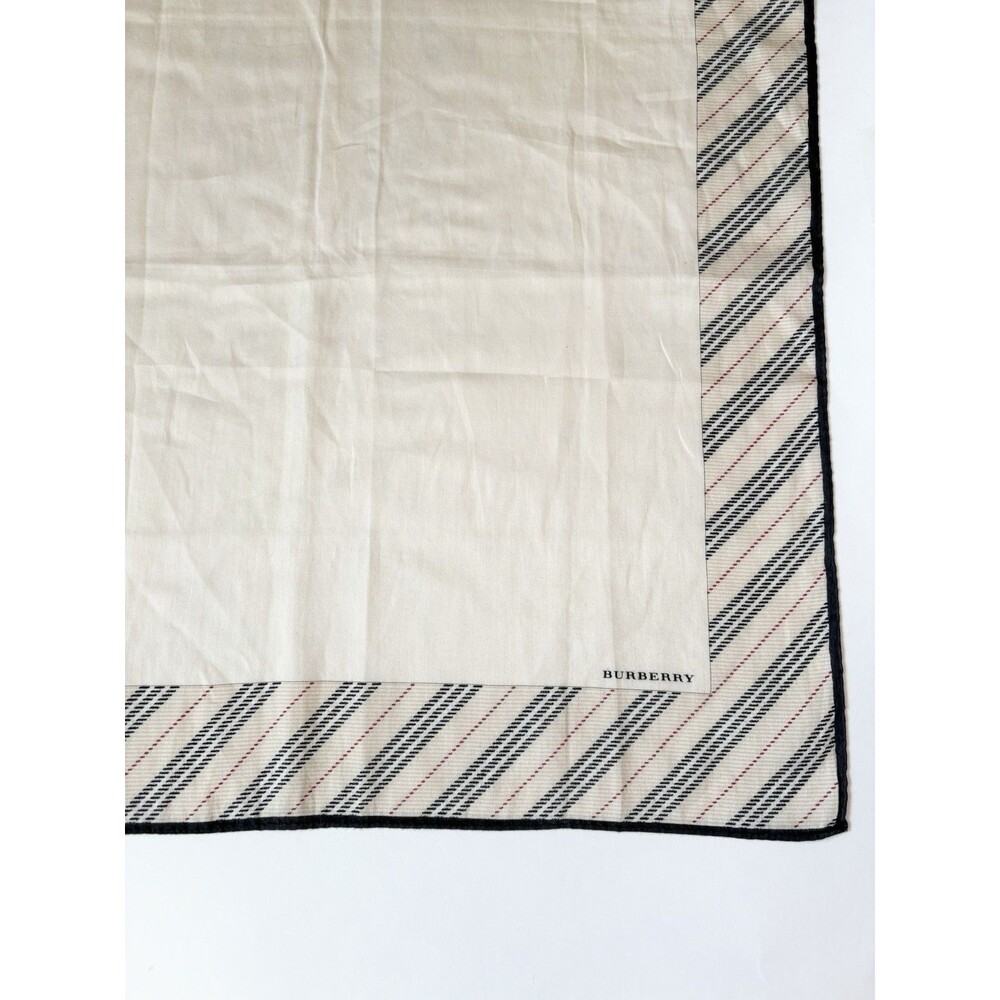 Burberry Scarf Plaid Nova Check Pattern Beige Black & Red Cotton Iconic Preppy - Picture 3 of 8
